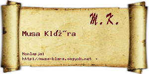 Musa Klára névjegykártya